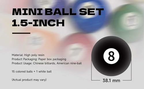 Empire USA Billiard Pool Ball Set of 16 Balls (Mini Ball Set,1.5" inch Diameter)