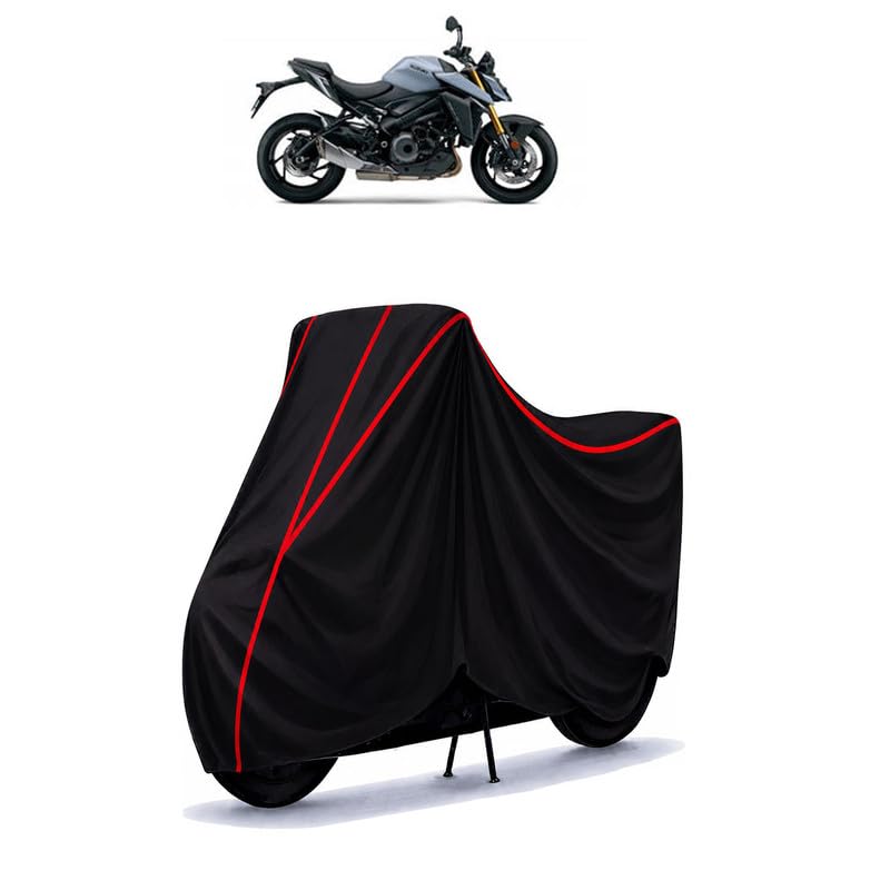 Image of Suzuki GSX-S1000 Water Resistant Bike Cover for All Motorcycles & Rain | Heavy Duty Taffeta Fabric | UV Protection, Dustproof, Scratchproof | All Weather Two Wheeler Body Cover with Elastic Bottom