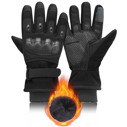 LOCCEF -20℃/-4°F ColdProof Winter Gloves,Tactical Winter Gloves,Impact Winter Gloves. Anti-Slip, Touch Screen Ski Gloves,Safety Winter Gloves, Impact Protection (Black, 11/XXL)