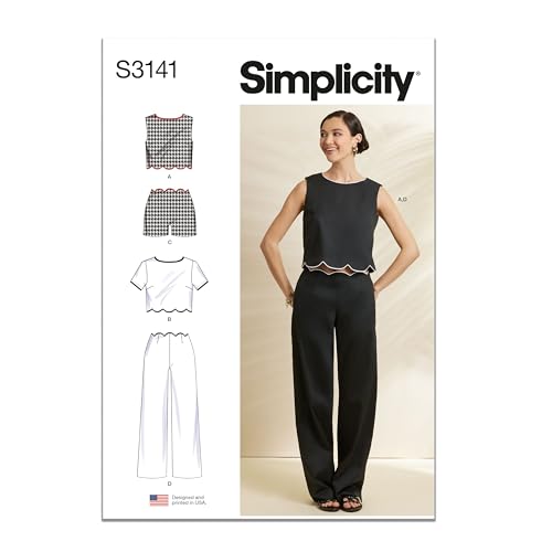 Simplicity SS3141K5 Misses' Fitted Scalloped Tops, Shorts and Pants Sewing