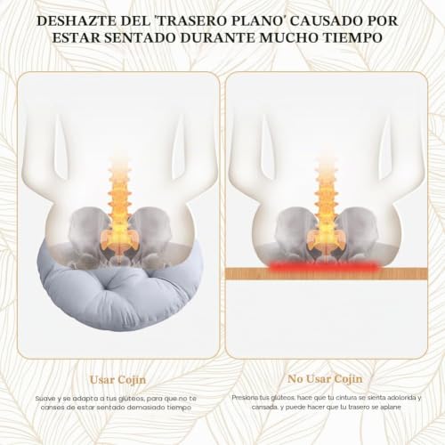 Cojín lavable y cómodo para evitar dolores al sentarse en sillas de comedor 4
