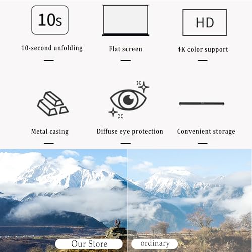 Pantalla manual retráctil para proyector 30" 4:3 miniatura 3