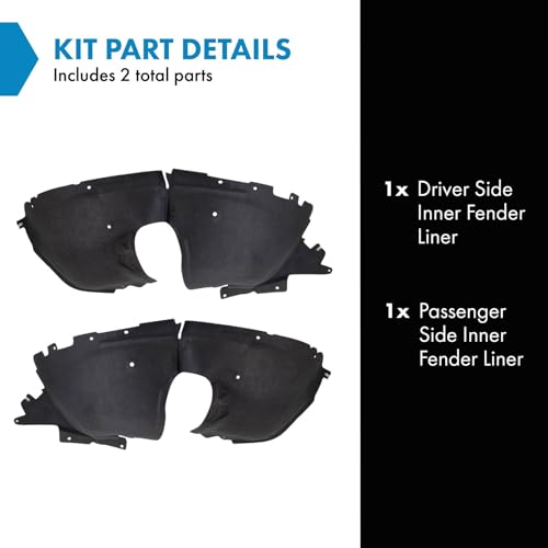 Image of TRQ Inner Fender Liner Set Compatible with 2020-2021 Buick Encore GX GM1248320 GM1249320