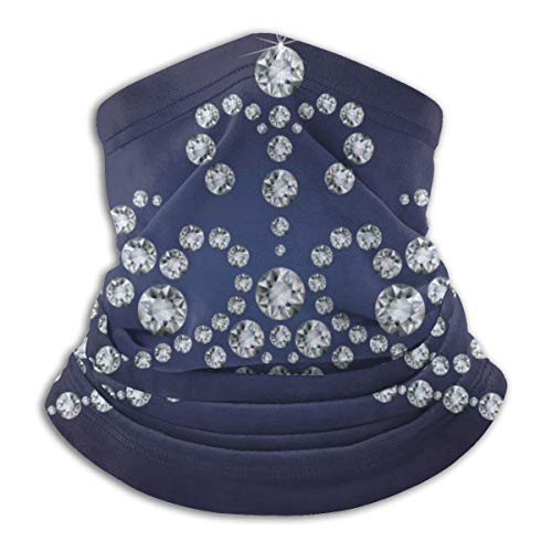 Abstract Beautiful Rhinestones Crown Unisex Outdoor Windproof Dust-Proof Neck Warmer Sports Face Mask