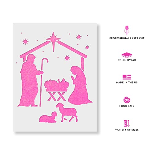 Nativity Manger Stencil - Reusable Stencil For Painting - Great For Diy Crafts And Projects #TOP1