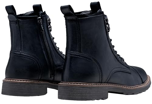 Image of Vostey Mens Boots Motorcycle Casual Boots for Men Zipper Fashion Chukka Boots Mens