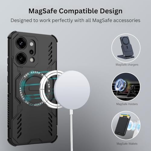 Image of Back Cover Case for Oppo Reno 14 Pro 5G | 360 Protection Mobile Phone Case Mag-Safe | Camera Protection | Oppo Reno 14 Pro 5+G Back Cover | Oppo Reno 14Pro 5G - Black TPU+PC