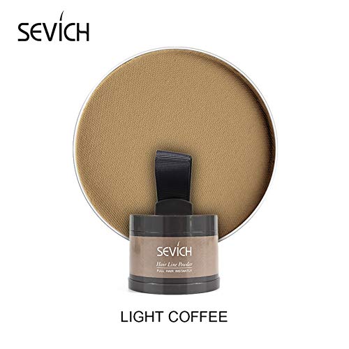 Instantly Hairline Shadow - Sevich Hairline Powder, Quick Cover Grey Hair Root Concealer, Eyebrows & Beard Line, Hair Root Touch Up For Thinning Grey Hairline, Windproof&Sweatproof, Light Coffee #TOP2