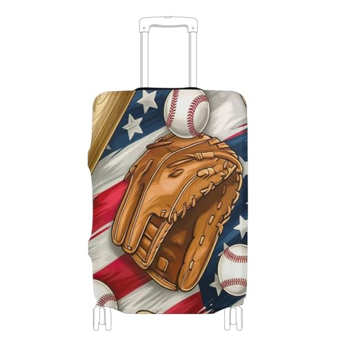 Joisal Cool Luggage Cover for Suitcase Protector Trip Personalized Vintage Baseball Gloves Travel Luggage Accessories, XL, Fits 29-32 Inch Case