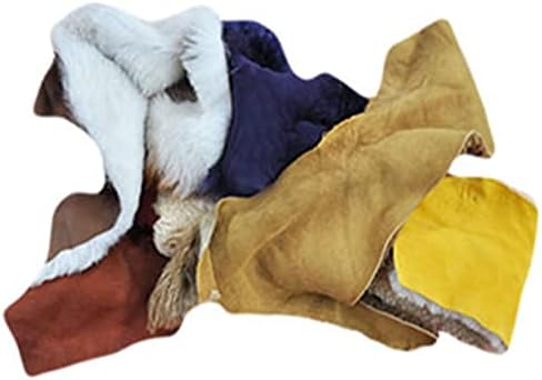 Sheep Scraps, Sheep Leather Remnants, Sheep Wool Scraps and Remnants, Leather Sheepskin Pieces, Sizes from Small Finger to Big Palm or Bigger,1 Pound/Bag