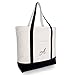 DALIX Personalized Tote Bag Monogram Black - A