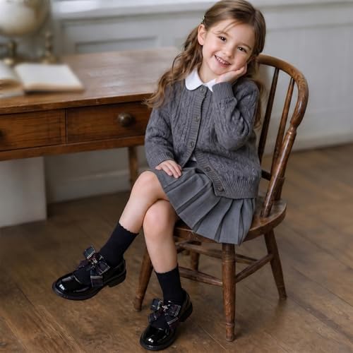Pxmzizz Girls Black School Mary Jane Dress Shoes, Black, 9 — view 6