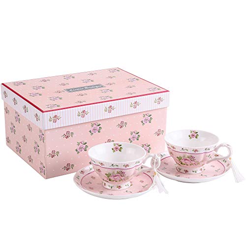 London Boutique Tee-/Kaffeetassen und Untertassen im Vintage-Stil,...