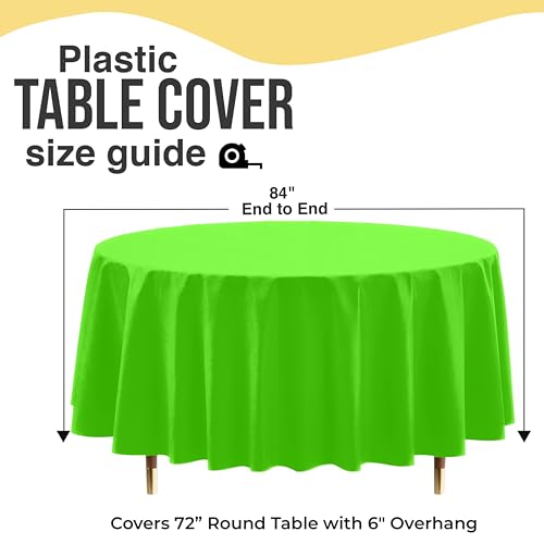 Image of Exquisite Lime Green Round Tablecloth 84 inch - 48 Pack