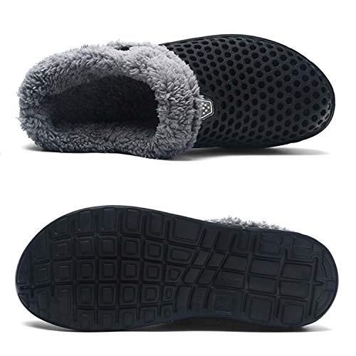 Eliogn Women's and Men's Winter Warm Slippers with Fleece Lining Breathable Clogs Garden Mules for Adults Unisex Home Slippers4