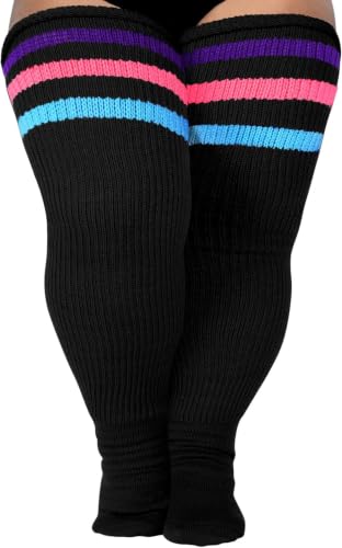 Image of LOUSGUTA Plus Size Thigh High Socks for Thick Thighs- Extra Long Womens Cable Knitted Over Knee High Leg Warmer
