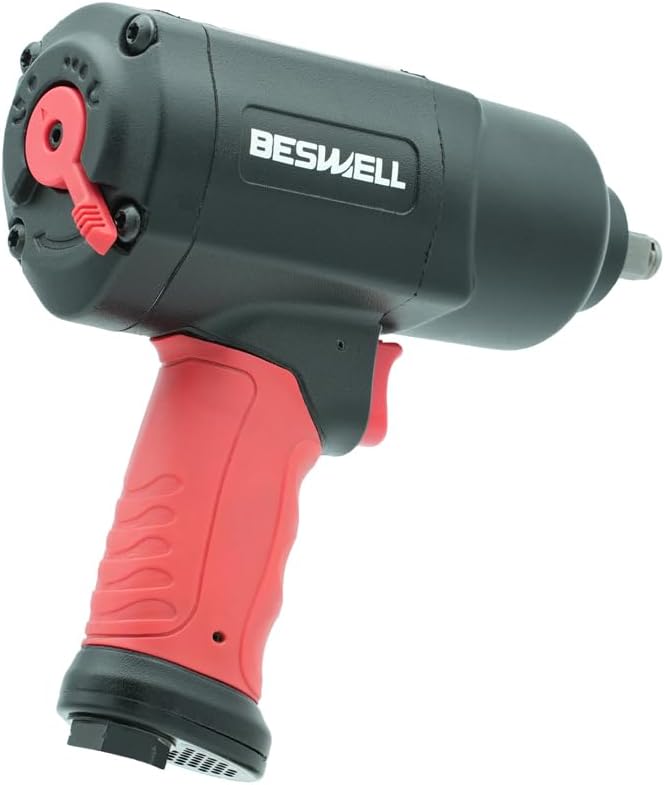BESWELL® 1/2-Inch Metal Housing Air Impact Wrench with Up to 1254 Foot-Pounds of Real Max Loosen Power-BW-112FN-A