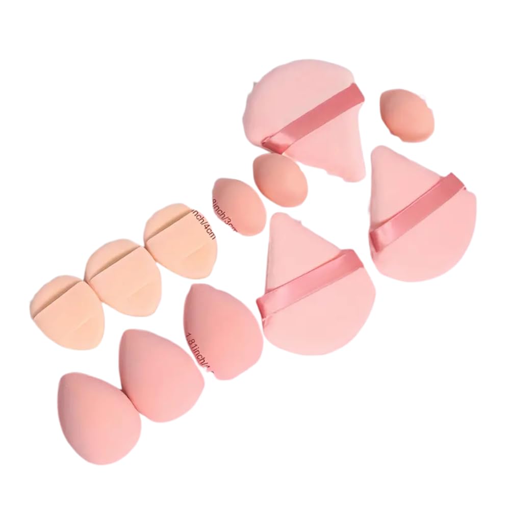 12 Pack Variety Pink Beauty Blender Soft Foundation Sponges Set, Pink Color, Latex Free for Liquid Foundation Powder Sunscreen and Cream - 12pk Pink - Image 2