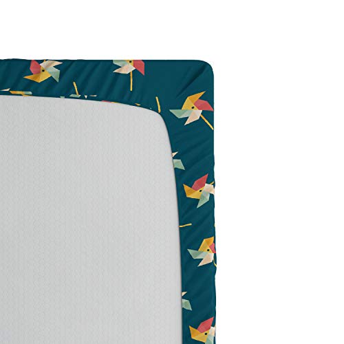 Ambesonne BS_62341_QUEEN Pinwheel Fitted Sheet, Pinwheel In Graphic Pattern Playroom Summer Fun Plays Illustration, Bed Cover thumb #3