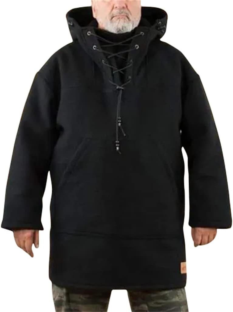 Cydmoty Men's Wool Heavy Coat, Men’s Woolen Heavy Coat Pullover Outdoor Jacket