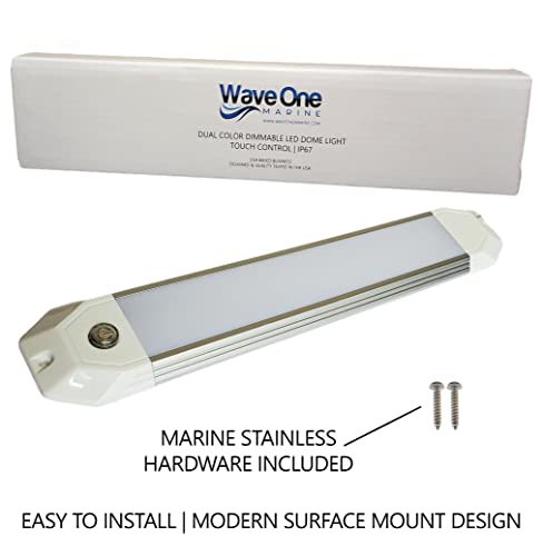 Lampe dôme double couleur étanche IP67 à intensité variable Wave One Marine 12V