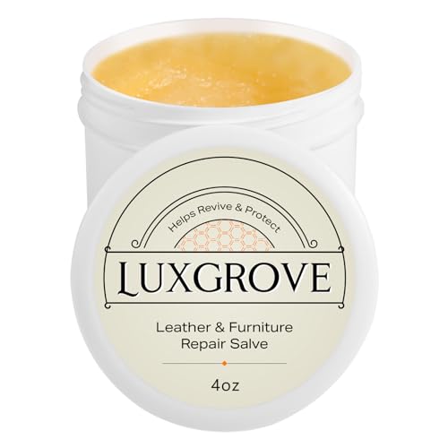 LUXGROVE Leather & Furniture Repair Salve- Polisher Leather Cleaner & Conditioner to Soften Protect & Restore Leathercraft Leathers Soap for Car Seat Couch Shoe Purse Boot & Saddles - 4oz
