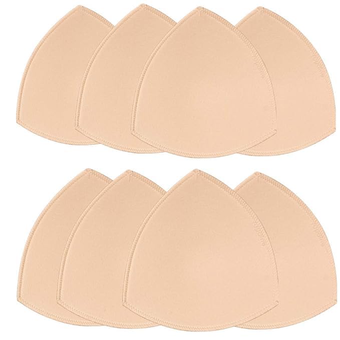 4 Pairs Bra Insert Pads Removeable Triangle Cotton Bra Pads Inserts for Bikinis Tops Sports Bra Swimsuit Sports Bra.