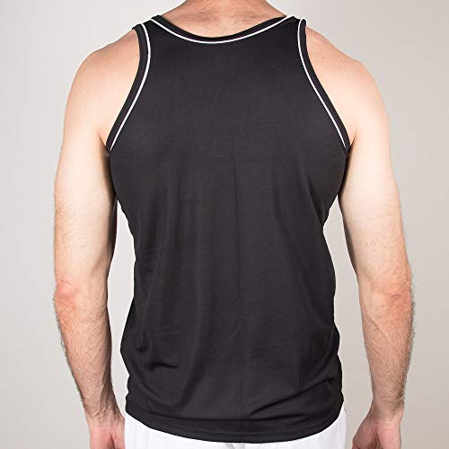 Camiseta regata masculina leve e confortável 100% poliéster (EG3, Preto)