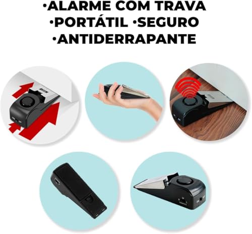 Alarme De Porta Inteligente Trava Sonora Sensor De Segurança, Trava de Porta Sonoro Portátil, Fechad