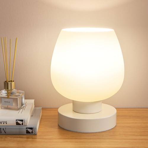 Touch Table Lamp for Nightstand - Small Bedside Lamp for Bedroom ...
