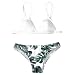 Produktbild Damen Bedruckter Badeanzug, SHOBDW Neueste Frauen Bademode Bikini Set Print Blätter Push Up Padded Bade Badeanzug Beachwear (M, Weiß)