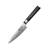 MITSUMOTO SAKARI Cuchillo Pelar Profesional, 14cm Cuchillos Japoneses Negro