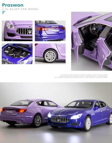 Image of Exclusive Alloy Metal Pull Back Die-Cast Car Diecast Metal Pullback Toy Car with Openable 6 Doors,Light Music Boys Gifts Toys (1:32 Maserati Quattroporte - Multicolor)