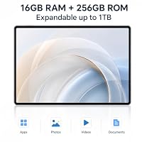 Tablet 10,1 Zoll Android 15 mit Tastatur und Maus, 16GB RAM 256GB ROM, 4G LTE Dual SIM, WLAN 6, Octa-Core, 8000mAh Akku, IPS HD Display, USB-C – Ansicht 4