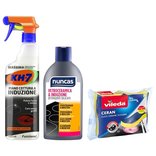 SET PULIZIA PIANO INDUZIONE : KH-7 PULITORE PER PIANO COTTURA 750 ML + VETROCERAMICA&INDUZIONE+ VILEDA CERAN CONFEZIONE DA 2 PZ