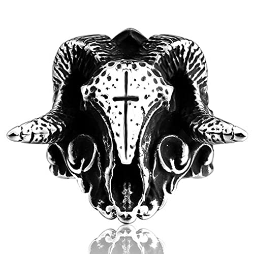 Image of Death Skull Ring for Men Stainless Steel Jewelry Biker Rings Scary Death Ring Skull for Gifts