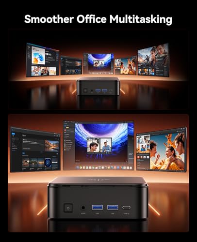 Image of KAMRUI E3B Mini Gaming PC Windows 11 pro, AMD Ryzen 7 7730U (Upgraded 7640HS /7430U), 16GB RAM 1TB M.2 SSD Desktop Computers, 4K Triple Display /Type-C /WiFi6 /BT5.2 for Gaming | Business | Home | Office