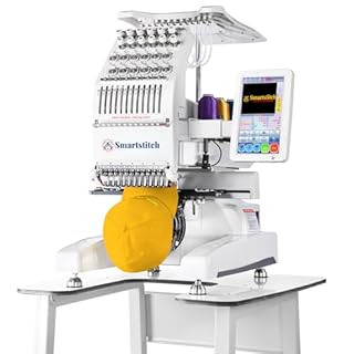 Smartstitch S-1201 Compact Embroidery Machine with 12 Needles, 1200SPM Max Speed, 10“ Screen, Wifi, 9.5"x12.6" Embroidery Area, Your First Commercial Embroidery Machine for Flat, Hat, T-shirt and more