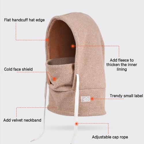 Balaclava Ski Mask for Kids, Winter Windproof Face Mask for Cold Weather, Fleece Hooded Scarf Neck Warmer Ears and Faces Covers Pullover Hat (White)4