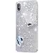 Produktbild Saceebe Hülle kompatibel für iPhone X/XS Hülle Silikon TPU,Klarer Kristall Glitzer Diamant Strass Spiegel Mirror TPU Silikon Handyhülle Schutzhülle Weich Ultra dünn Anti-Fall stoßfest,weiß/