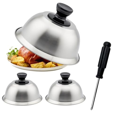 3Pcs Stainless Steel Burger Covers Set Cover