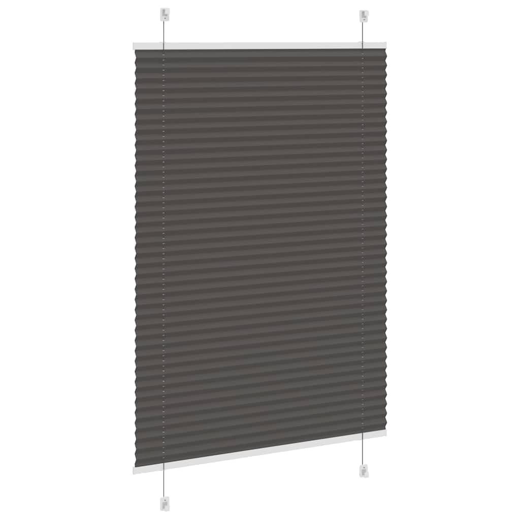 Plissee Schwarz 95x150 cm Polyester, Blickdicht Sichtschutz Sonnenschutz, Jalousie Rollo Raffrollo Doppelrollo, Klemmfix ohne Bohren für Fenster Tür Schlafzimmer Wohnzimmer Büro