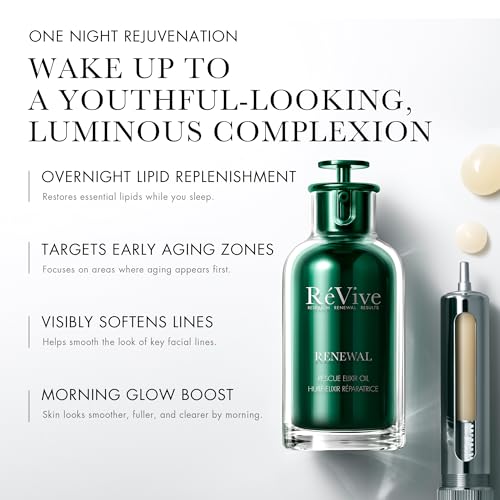 RéVive Renewal Rescue Elixir Oil, Anti Aging Face Oil Moisturizer for Wrinkles, Firmness & Radiance, with RVGF Technology, RV Renewal Peptide,30 ml / 1 oz