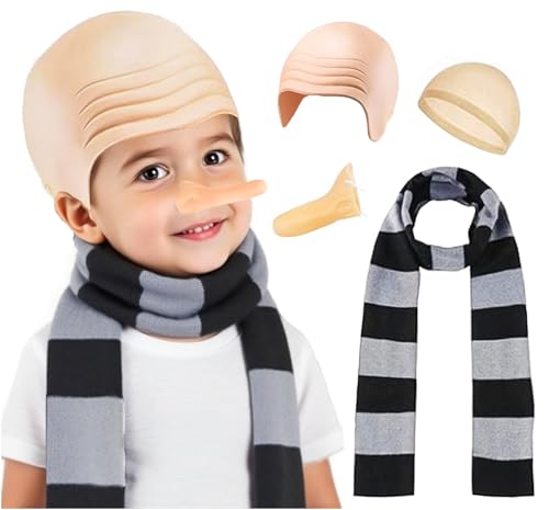 Kids Thief Costume for Boys Bad Guy Robber 4Pcs Set Halloween Cosplay One Size White