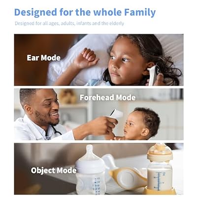 Boncare Ear and Forehead Thermometer, 2X Accuracy Infrared Digital Thermometer for Adults and Kids, 1 Second Reading, No Touch Baby with Fever Alarm