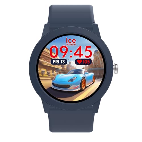 ICE-WATCH - Ice Smart Junior 3.0 Blue - Montre connectée Ronde Bleue pour garçon avec Bracelet en Silicone - 025247 (1.19 Pouces)
