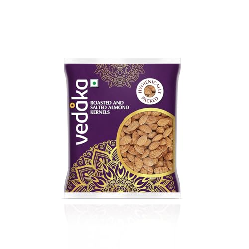 Image of Amazon Brand - Vedaka Premium Roasted and Salted Almonds, 100g.