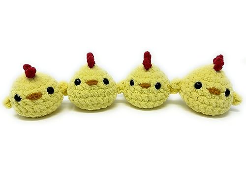 Crochet Baby Chick Handmade Stuffed Toy - Plushie Cozy & Cuddly, Adorable & Huggable – Baby Chicken Perfect Birthday Gift, Home Nursery & Classroom Decoration Amigurumi Chicken