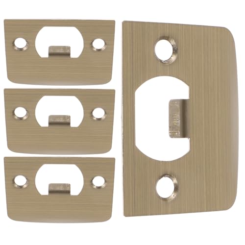 MUCKLILY Placa de Cierre para Cerrojo de Puerta de Acero Inoxidable 4 Unidades Color Bronce Antiguo D Compatible Puertas Interiores y Exteriores para Hogar y Oficina