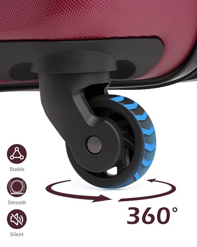 Image of COOLIFE Luggage Expandable(only 28 inch) Suitcase PC+ABS Spinner Built-in TSA Lock 20in 24in 28in Carry on (Radiant Pink, S(20in Carry on))